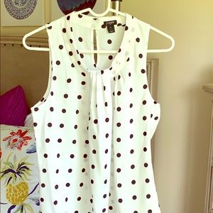 Polka dot j crew blouse